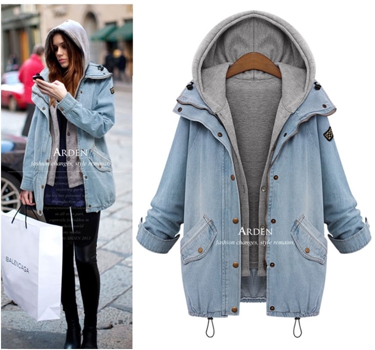 Jacket Jeans Hoodie Arden Import JC895 Blue