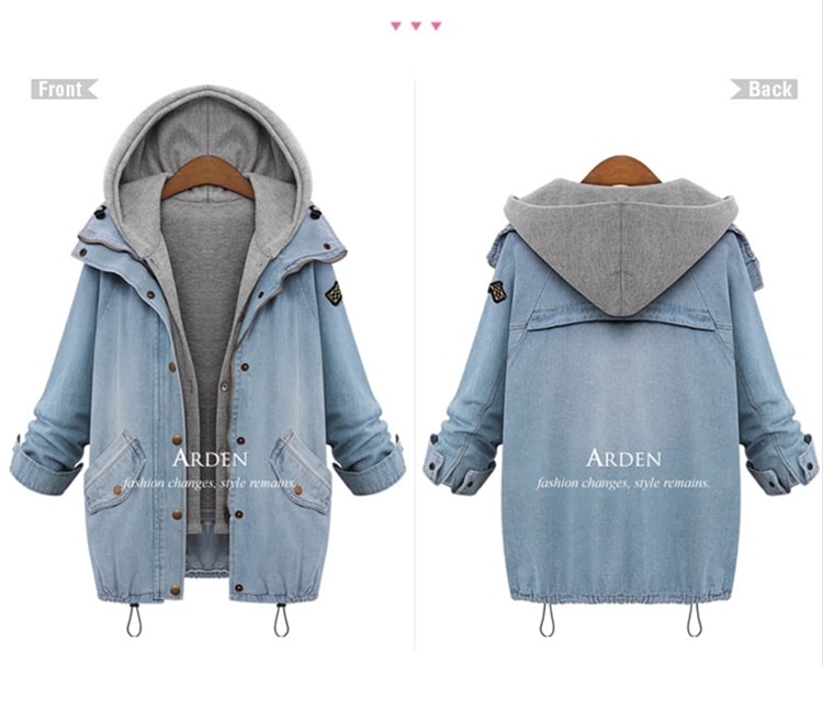 Jacket Jeans Hoodie Arden Import JC895 Blue