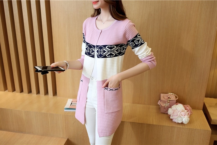 Cardigan Coat Korea Import JC896 Pink