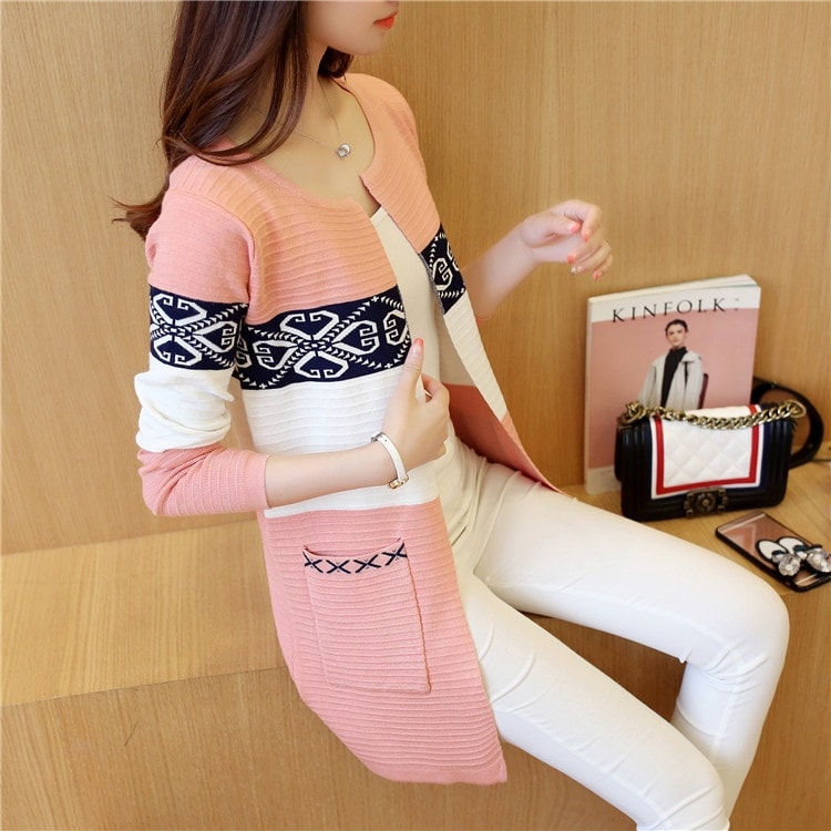 Cardigan Coat Korea Import JC897 Light Pink