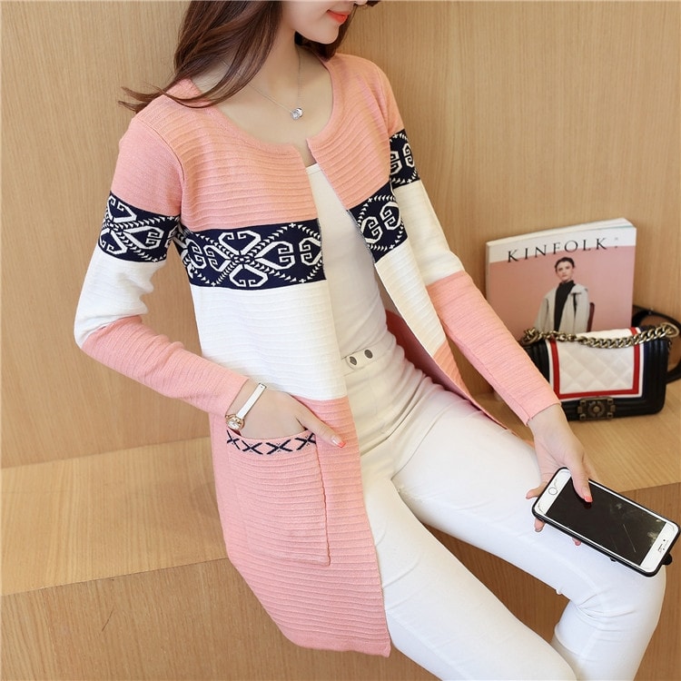 Cardigan Coat Korea Import JC897 Light Pink