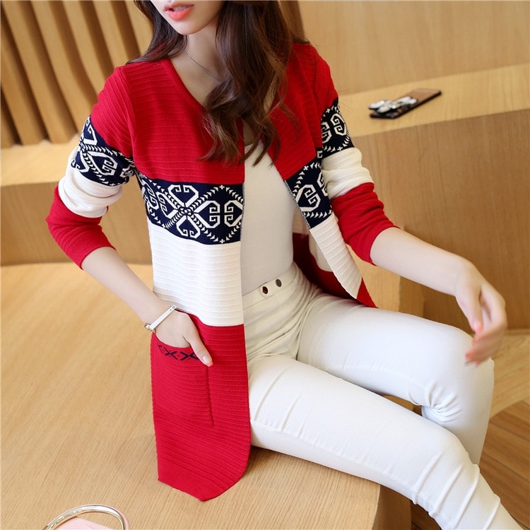 Cardigan Coat Korea Import JC898 Red