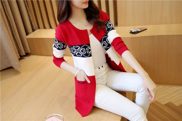 Cardigan Coat Korea Import JC898 Red