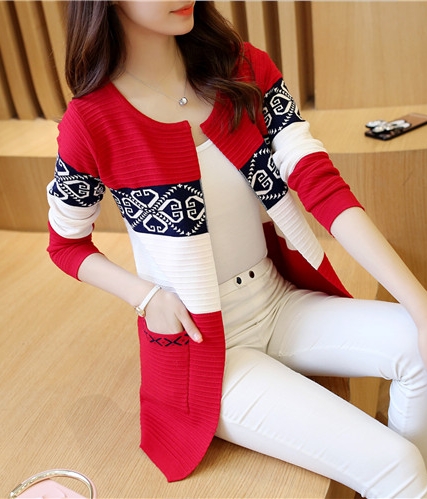 Cardigan Coat Korea Import JC898 Red