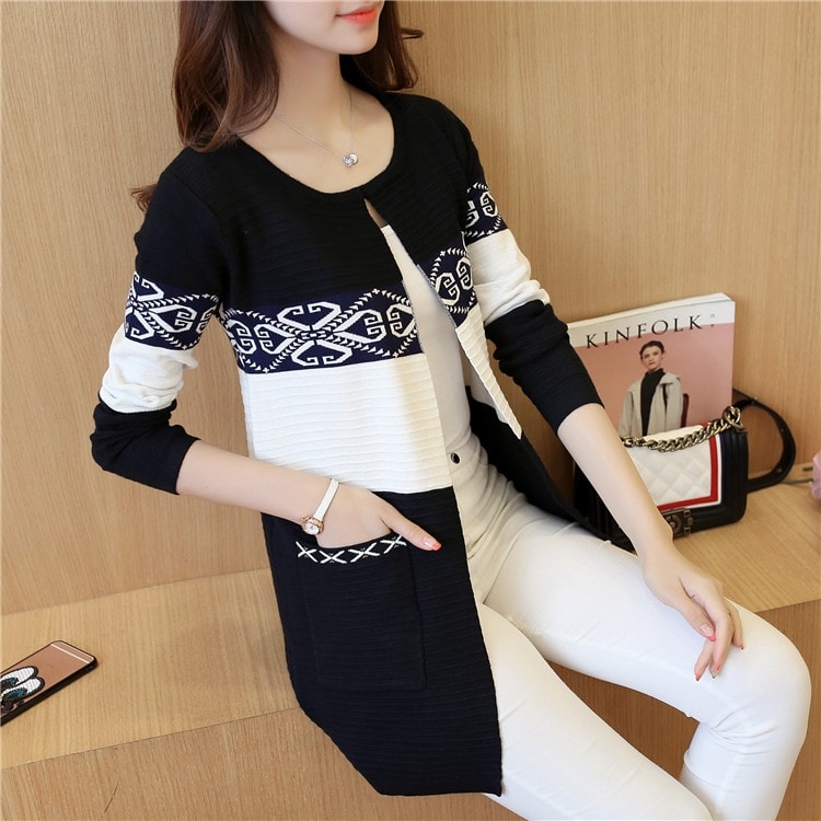 Cardigan Coat Korea Import JC899 Black