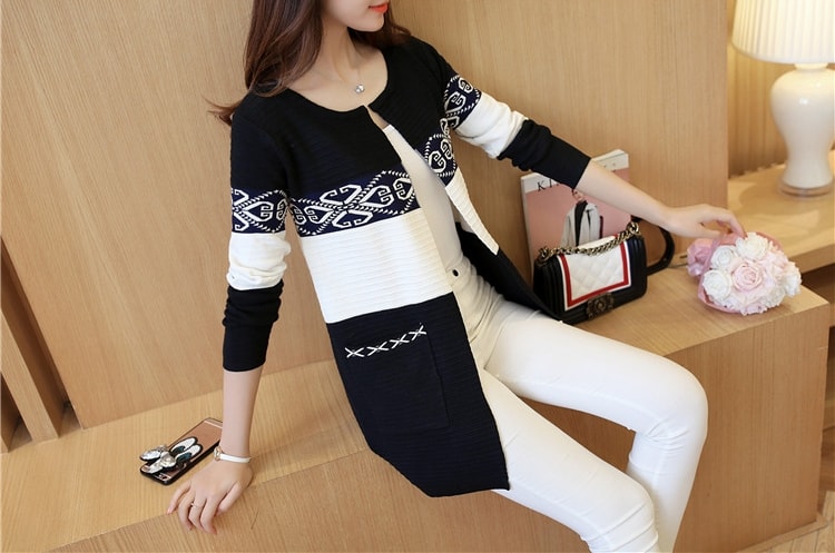 Cardigan Coat Korea Import JC899 Black