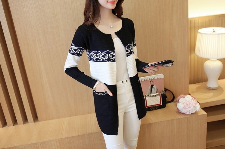 Cardigan Coat Korea Import JC899 Black