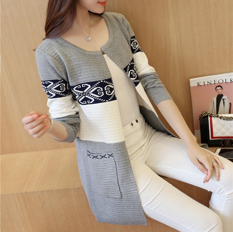 Cardigan Coat Korea Import JC900 Gray