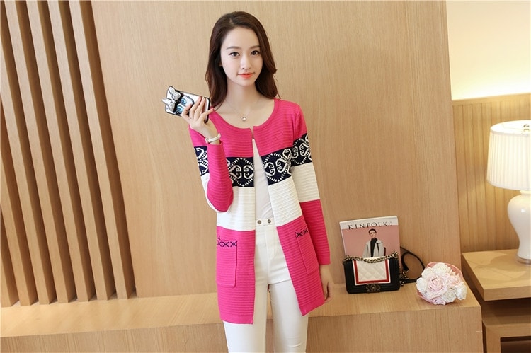 Cardigan Coat Korea Import JC901 Dark Pink