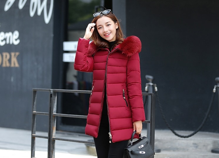 Winter Long Coat Korea Import JC933 Red