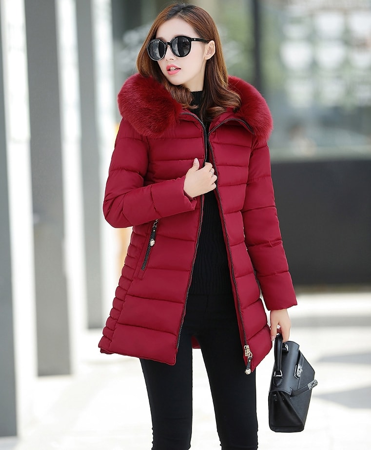 Winter Long Coat Korea Import JC933 Red