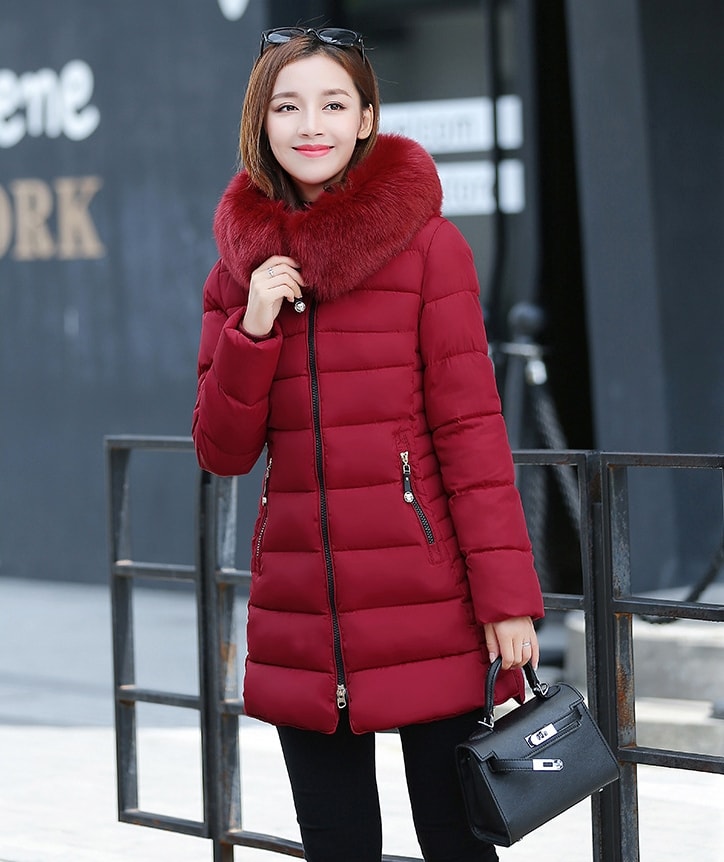 Winter Long Coat Korea Import JC933 Red