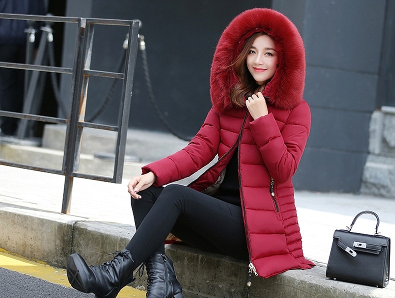 Winter Long Coat Korea Import JC933 Red