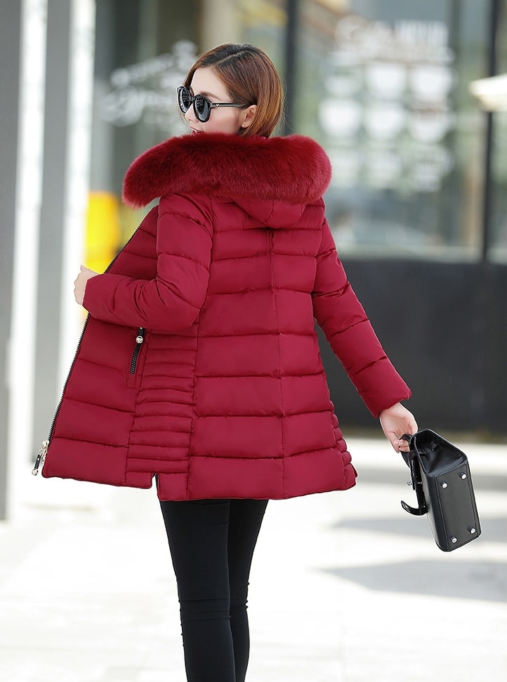 Winter Long Coat Korea Import JC933 Red