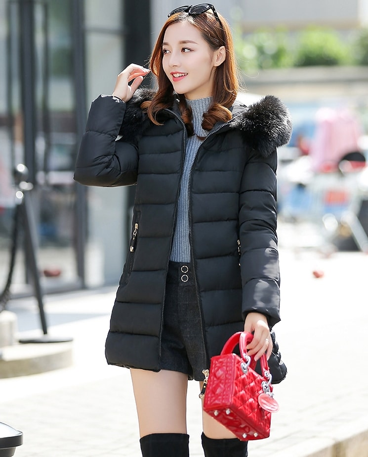 Winter Long Coat Korea Import JC934 Black