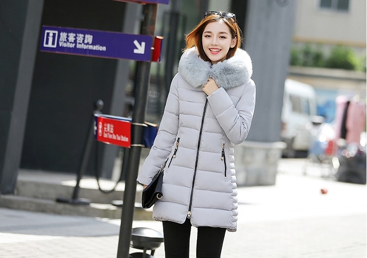 Winter Long Coat High Quality JC935 Gray