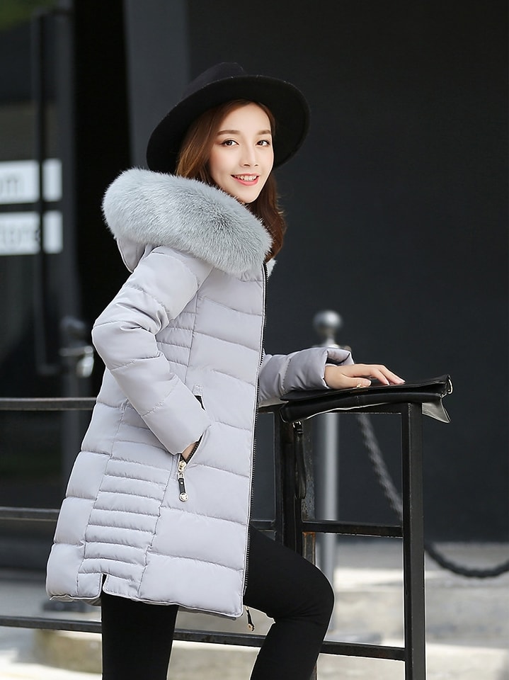 Winter Long Coat High Quality JC935 Gray