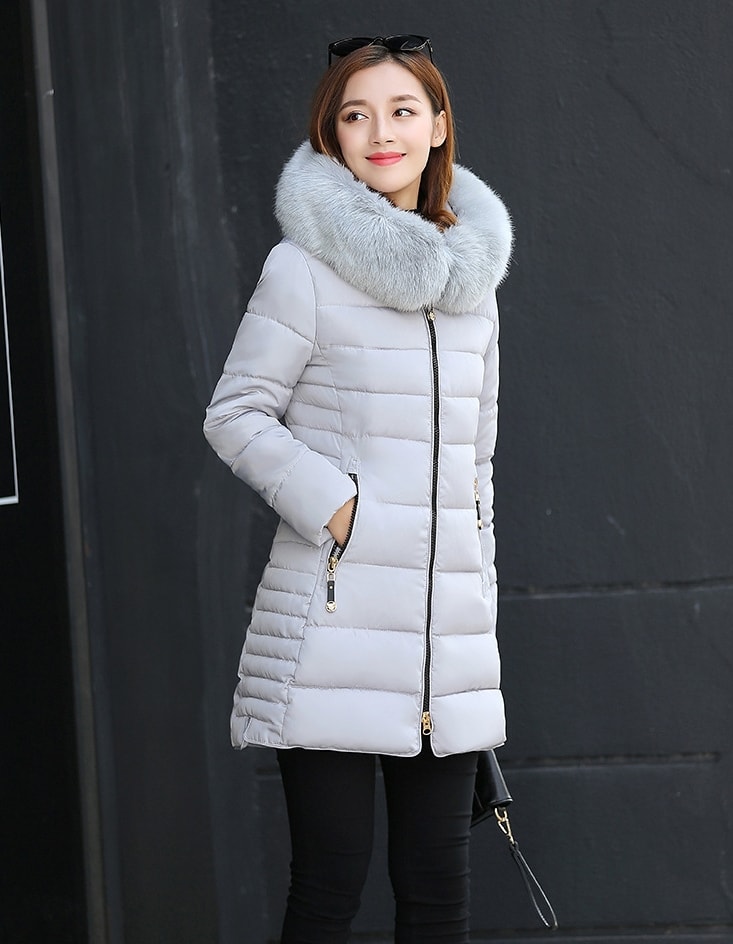 Winter Long Coat High Quality JC935 Gray