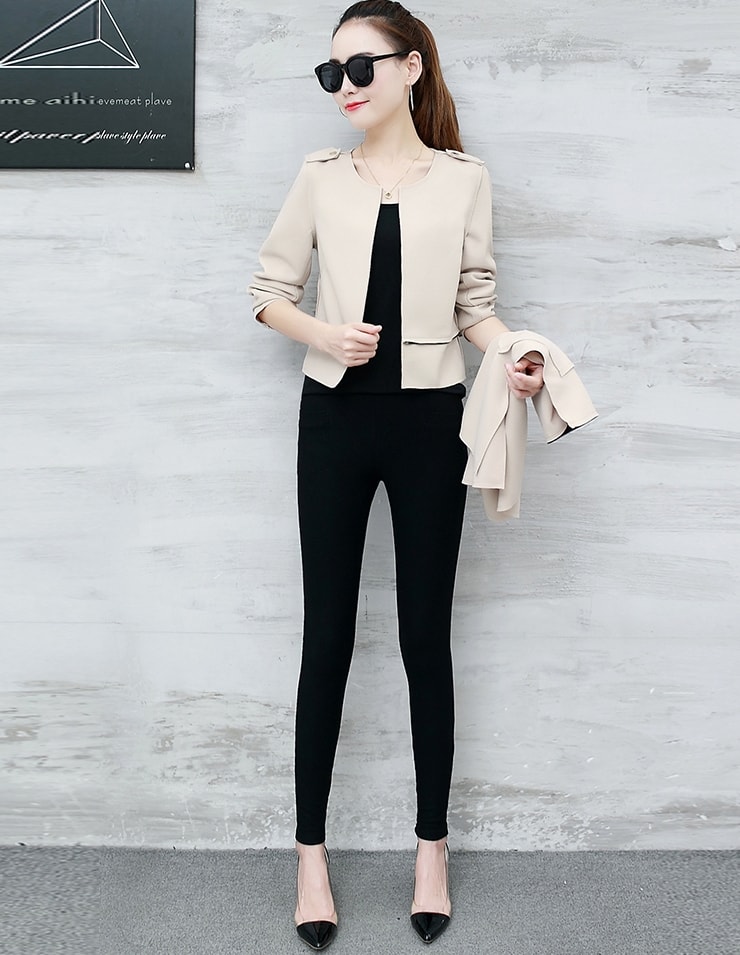 Casual Long Coat Korea Import JC936 Apricot