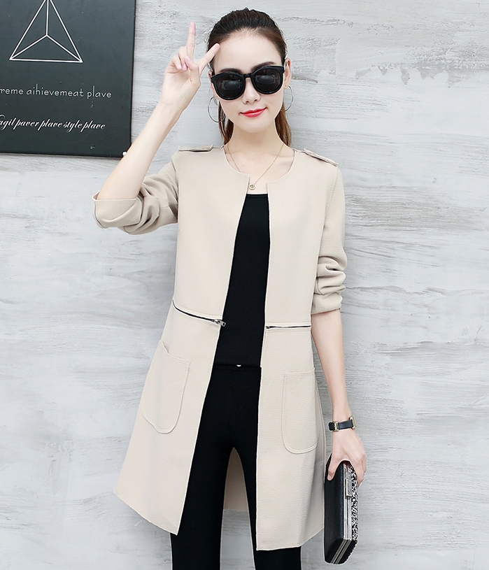 Casual Long Coat Korea Import JC936 Apricot