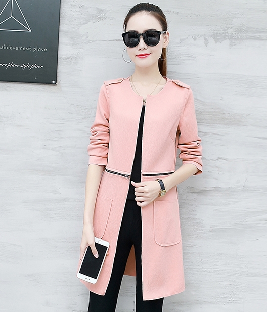 Long Coat Korea Import JC938 Pink