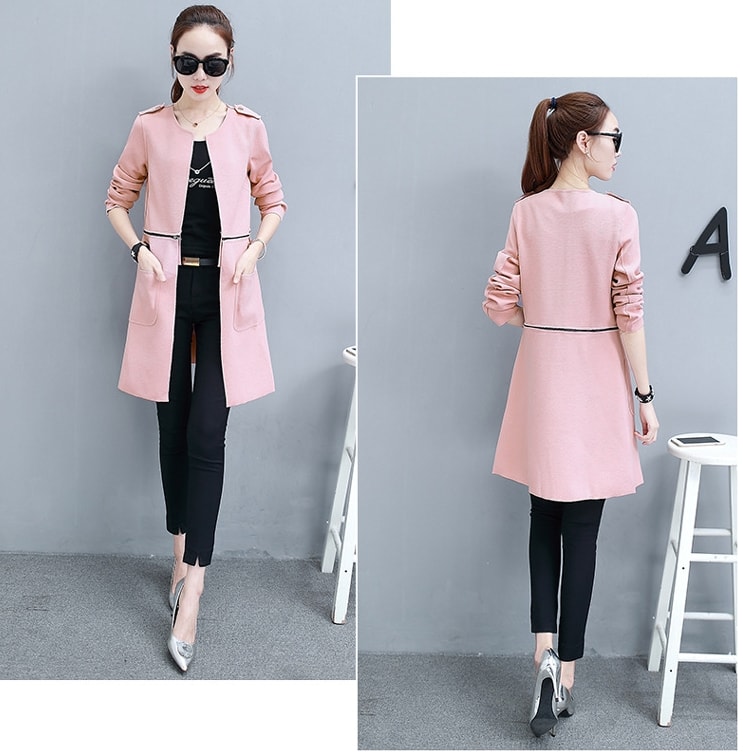 Long Coat High Quality Import JC944 Pink