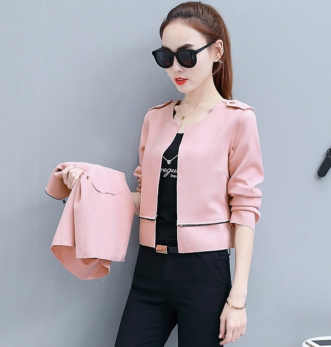 Long Coat High Quality Import JC944 Pink