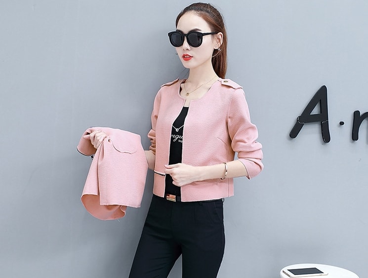 Long Coat High Quality Import JC944 Pink