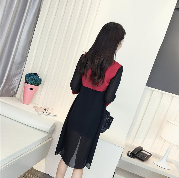 Long Cardigan Chiffon Import JC951 Red