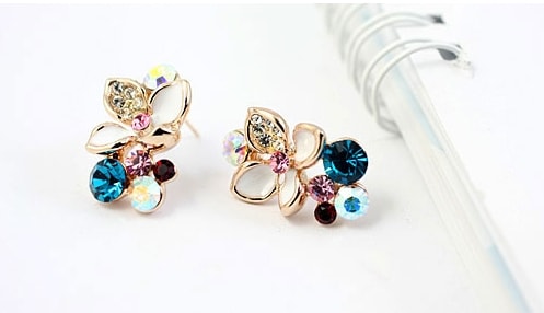 Anting Bunga Crystal JY58227 White