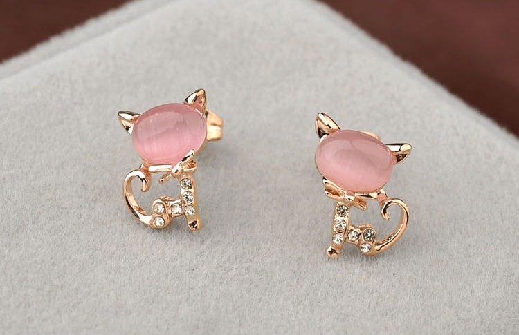 Cute Kitten Earrings JY58263 Pink