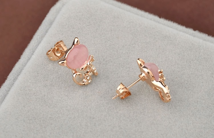 Cute Kitten Earrings JY58263 Pink