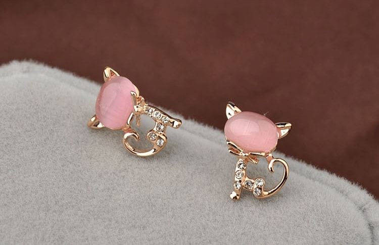 Cute Kitten Earrings JY58263 Pink