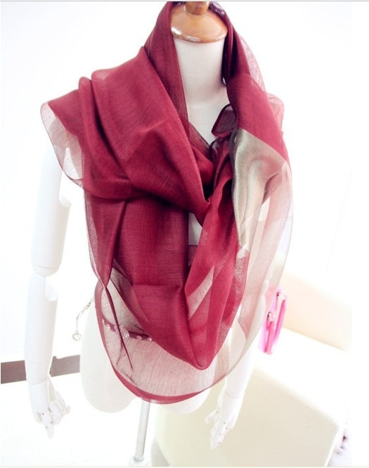 Pashmina Silk Import JY58277 Burgundy