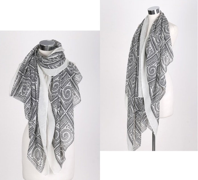 Circle Plaid Shawl JY58293 Gray