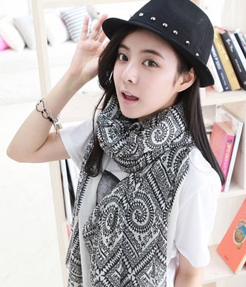 Circle Plaid Shawl JY58293 Gray