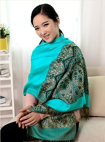 High Quality Pashmina JY58300 Light Green