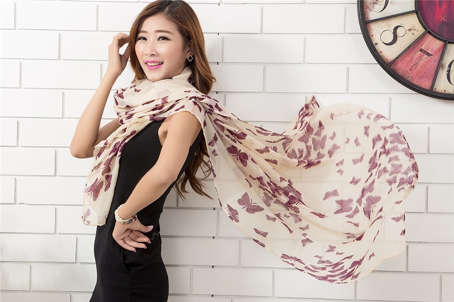 Butterfly Shawl JY58306 Beige