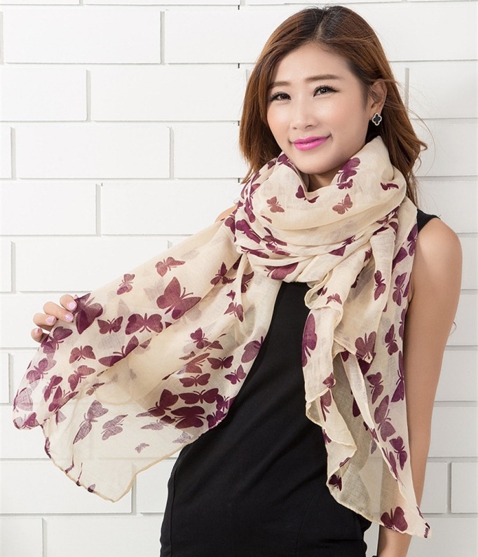 Butterfly Shawl JY58306 Beige