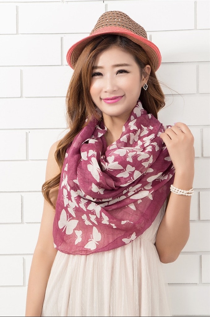 Butterfly Shawl JY58307 Purple