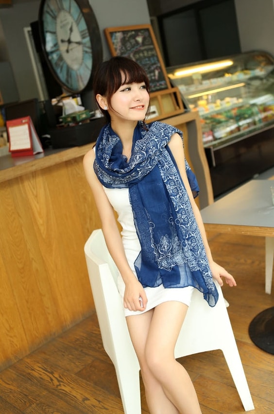 Pashmina Korea Import JY58327 Blue