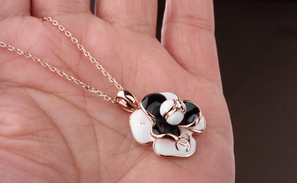 Flower Necklace Import JY58339 Black