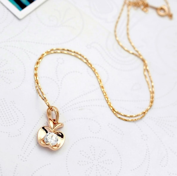 Apple Zircon Necklace Import JY58342 Gold