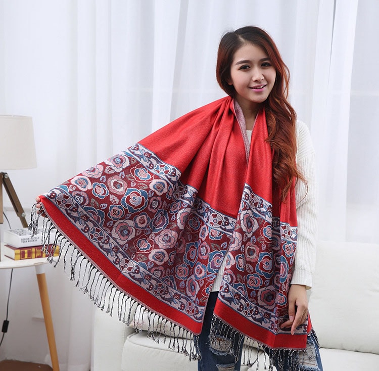 Premium Pashmina Import JY58370 Red