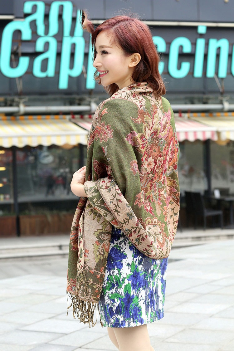 Pashmina Shawl Import JY58380 Green