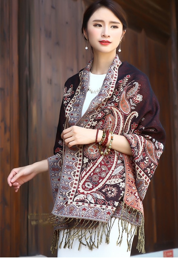 High Quality Syal Pashmina JY58397 Coffee