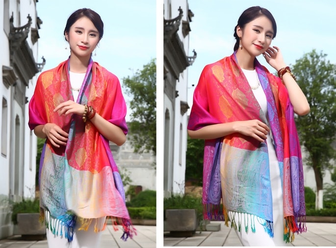 Syal Import High Quality JY58404 Rainbow