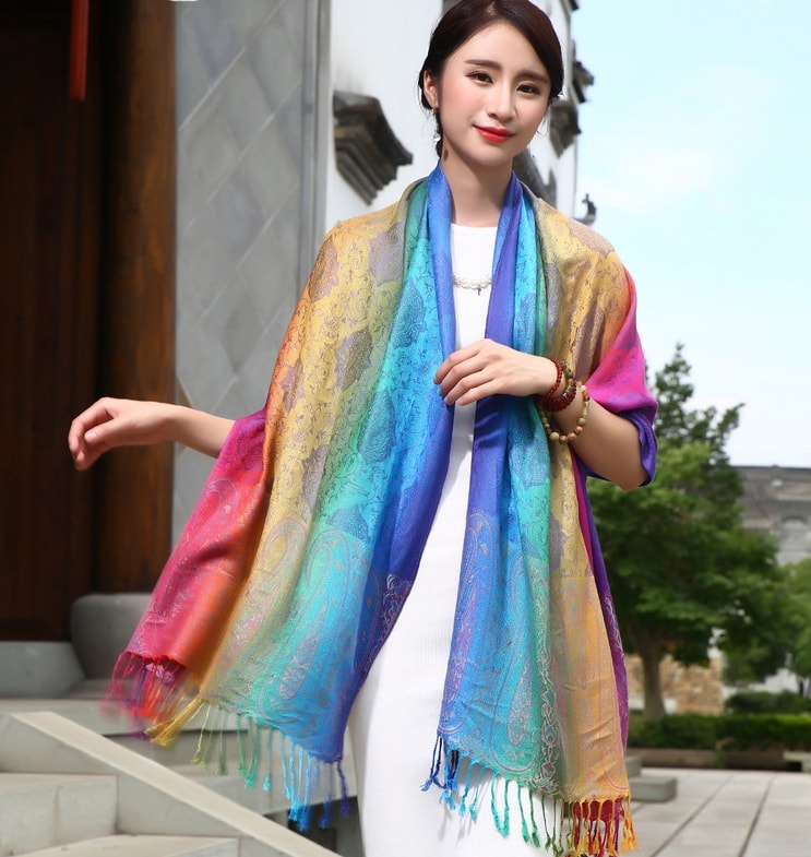 Syal Import High Quality JY58405 Rainbow