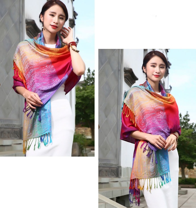 Syal Import High Quality JY58405 Rainbow