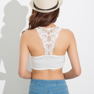 Lace Bra Vest Import LG124 Black